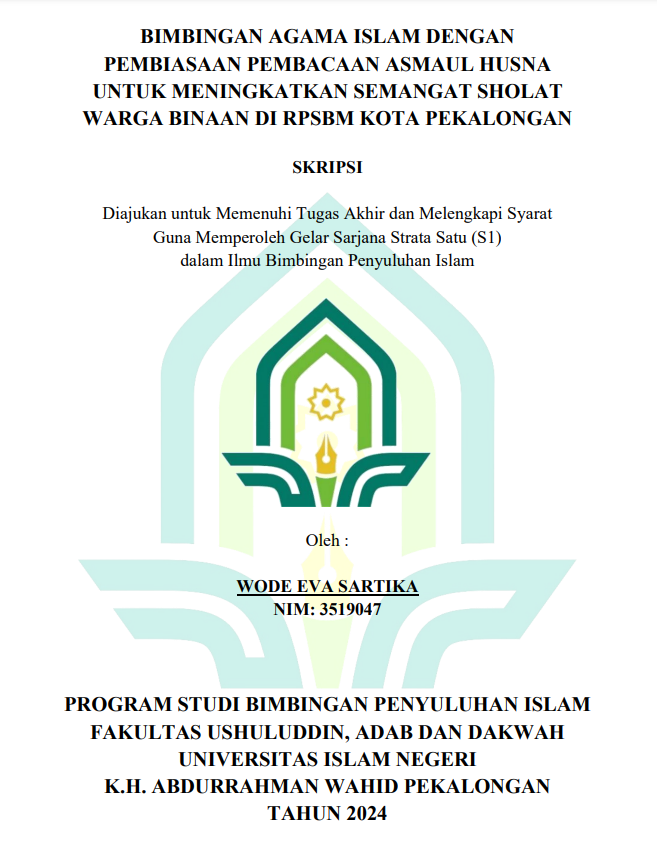 Bimbingan Agama Islam Dengan Pembiasaan Pembacaan Asmaul Husna Untuk Meningkatkan Semangat Sholat Warga Binaan di RPSBM Kota Pekalongan