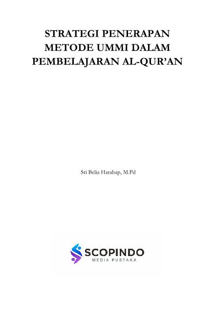 Strategi Penerapan Metode Ummi Dalam Pembelajaran Al-Qur'an