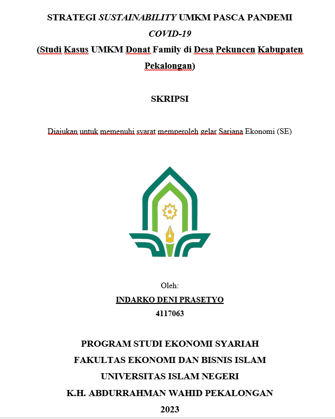 Strategi Sustainability UMKM Pasca Pandemi Covid-19 (Studi Kasus UMKM Donat Family di Desa Pekuncen Kabupaten Pekalongan)