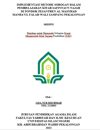 Implementasi Metode Sorogan Dalam Pembelajaran Kitab Safintaun Najah di Pondok Pesantren Al-Masyhad Manba'ul Falah Wali Sampang Pekalongan