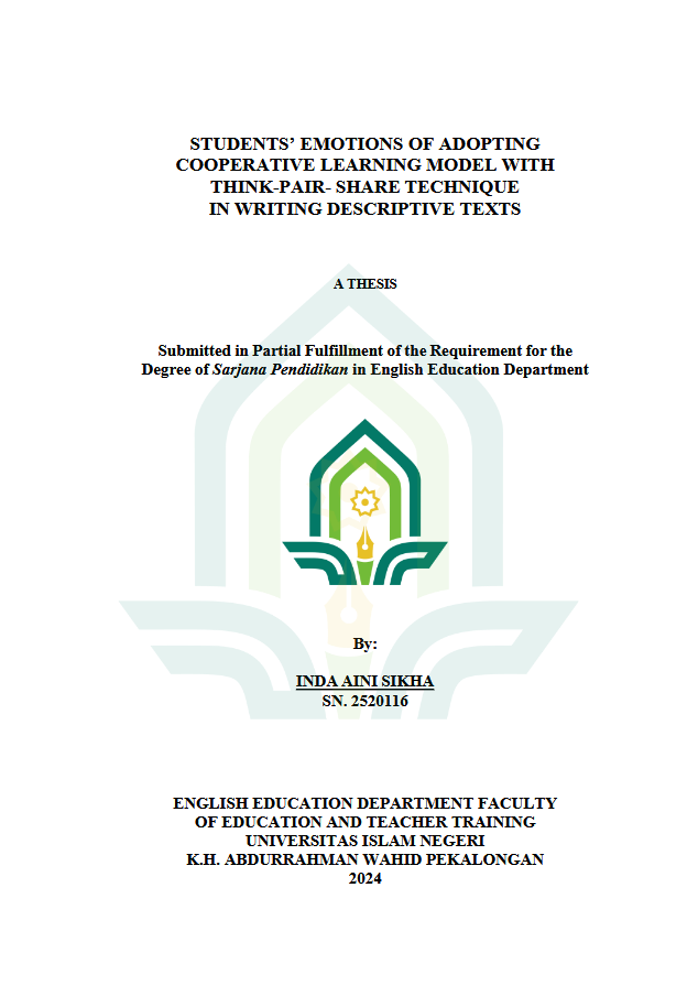 Students' Emotions Of Adopting Cooperatif Learning Model With Think-Pair-Share Technique In Writing Descriptive Texts