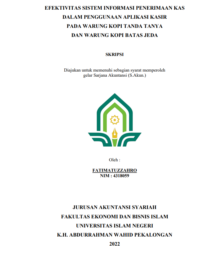 Efektivitas Sistem Informasi Penerimaan Kas dalam Penggunaan Aplikasi Kasir pada Warung Kopi Tanda Tanya dan Warung Kopi Batas Jeda