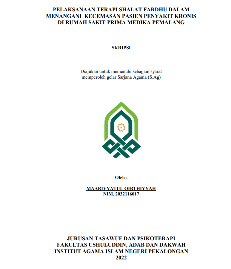 Pelaksanaan Terapi Shalat Fardhu dalam Menangani Kecemasan Pasien Penyakit Kronis di Rumah Sakit Prima Medika Pemalang