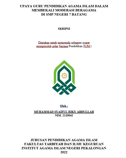 Upaya Guru Pendidikan Agama Islam Dalam Membekali Moderasi Beragama di SMP Negeri 7 Batang