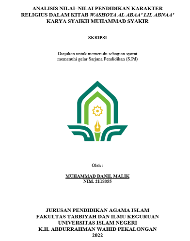 Analisis Nilai-Nilai Pendidikan Karakter Religius Dalam Kitab Washoya Al Abaa'Lil Abnaa' Karya Syaikh Muhammad Syakir