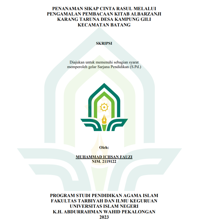 Penanaman Sikap Cinta Rasul Melalui Pengalaman Pembacaan Kitab Albarzanji Karang Taruna Desa Kampung Gili Kecamatan Batang