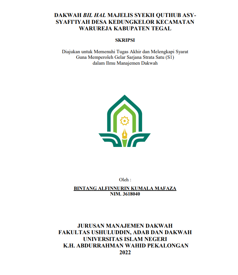 Dakwah Bil Hal Majlis Syekh Quthub Asy Syafi'iyah Desa Kedungkelor Kecamatan Warurejo Kabupaten Tegal