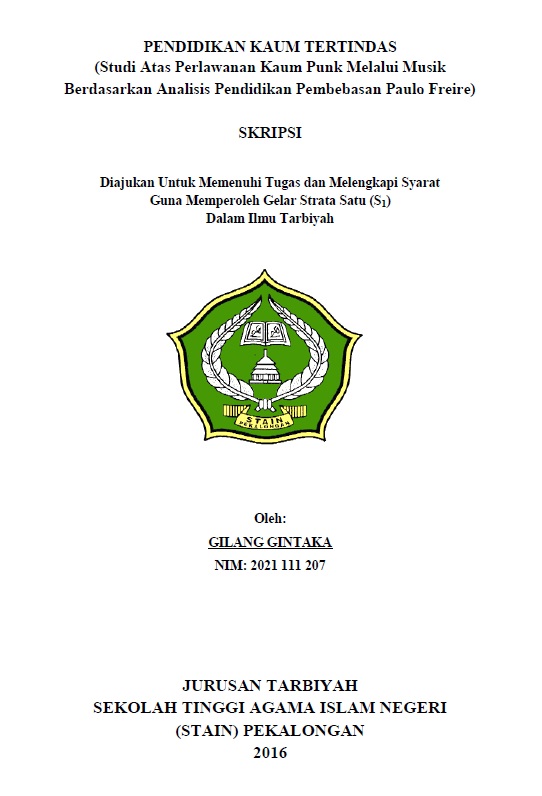 Pendidikan Kaum Tertindas (Studi Atas Perlawanan Kaum Punk Melalui Musik Berdasarkan Analisis Pendidikan Pembebasan Paulo Freire