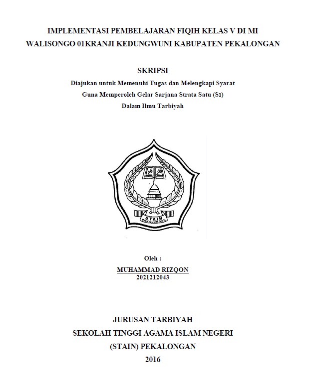 Implementasi Pembelajaran Fiqih Kelas V MI Walisongo 01 Kranji Kedungwuni Kabupaten Pekalongan