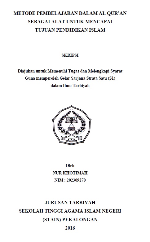 Metode Pembelajaran dalam al-Qur'an sebagai Alat untuk Mencapai Tujuan Pendidikan Islam