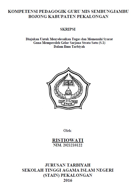 Kompetensi Pedagogik Guru MIS Sembungjambu Bojong Kabupaten Pekalongan